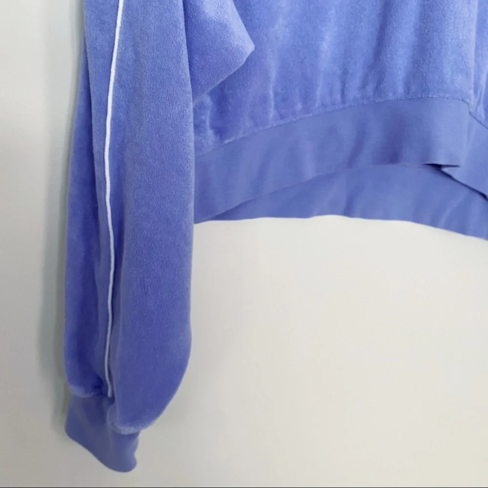 Nike terrycloth cropped embroidered crewneck sweatshirt lilac purple XS - Picture 5 of 6